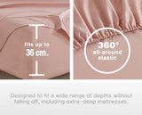Vintage Washed Microfibre Sheet Set (Pink, Queen)