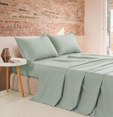Vintage Washed Microfibre Sheet Set (Sage, Queen)