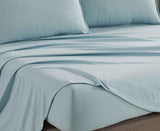 Vintage Washed Microfibre Sheet Set (Blue, King Single)