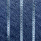 300TC Brian Navy Striped Reversible Cotton Quilt Cover Set Queen