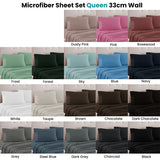Art Terrace Microfiber Sheet Set Queen 33cm Wall Taupe
