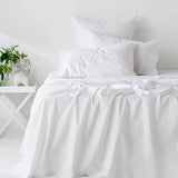 400TC Organic Cotton Premium White Sheet Set Long-Staple Commercial-Grade Durability Queen