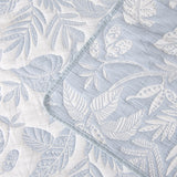 Bianca Laurieton Blue Jacquard Botanical Bedspread Set Super King