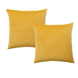 Bianca Elegance Pair of Vivid Coordinates Velvet Gold European Pillowcases 65 x 65 cm