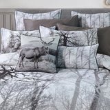Bianca Myrtleford Grey Cotton Sateen Quilt Cover Set Super King