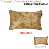 Bedding House Van Gogh Fleur d'Or Embroidered Oblong Filled Cushion 30cm x 50cm