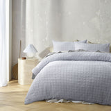 Accessorize Augusta Grey Ruched Quilt Cover Set Double