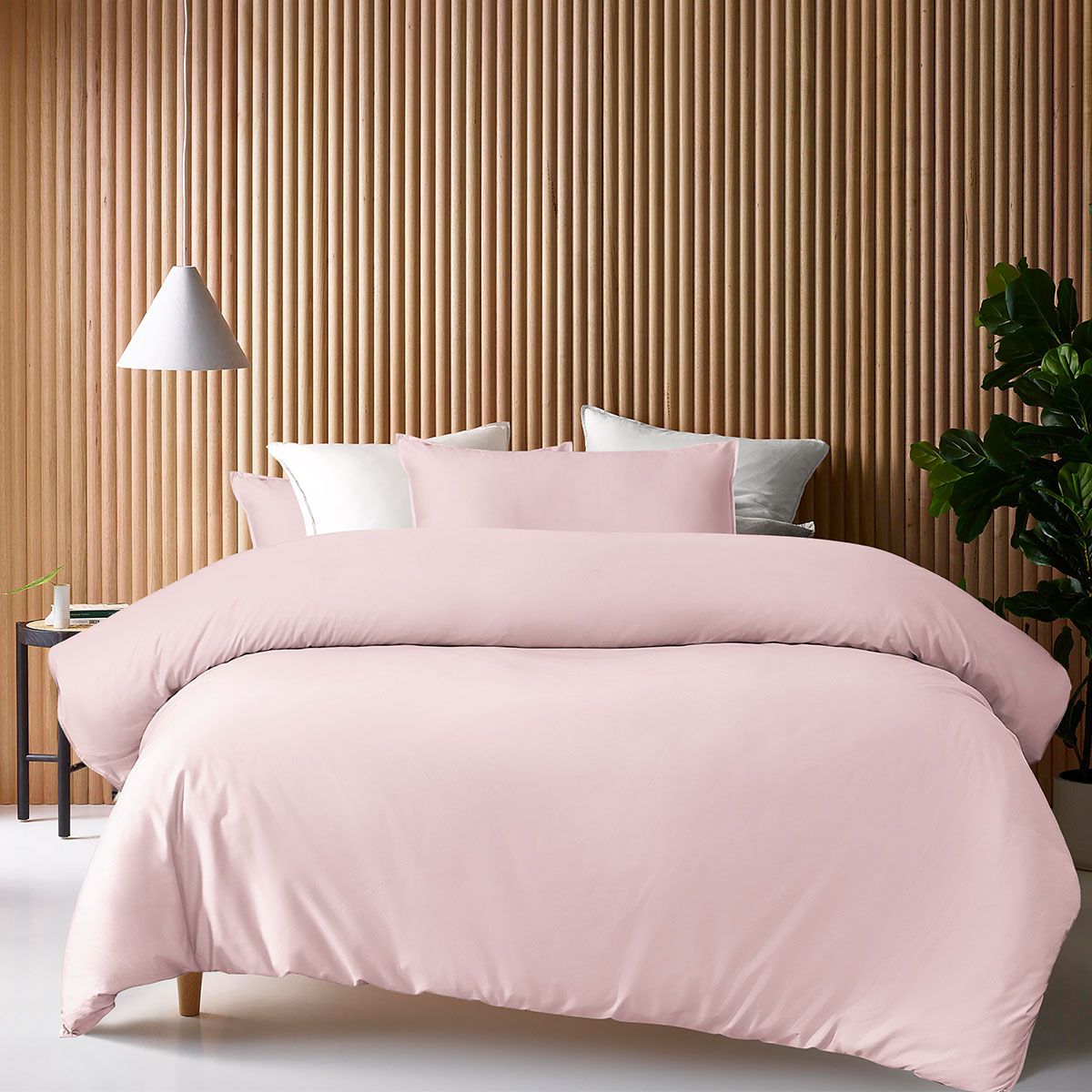 Accessorize 400TC Blush Bamboo Cotton Double Stitch Quilt Cover Set Super King
