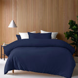 Accessorize 400TC Navy Bamboo Cotton Double Stitch Quilt Cover Set King