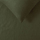 100% Linen Olive Quilt Cover Set Queen