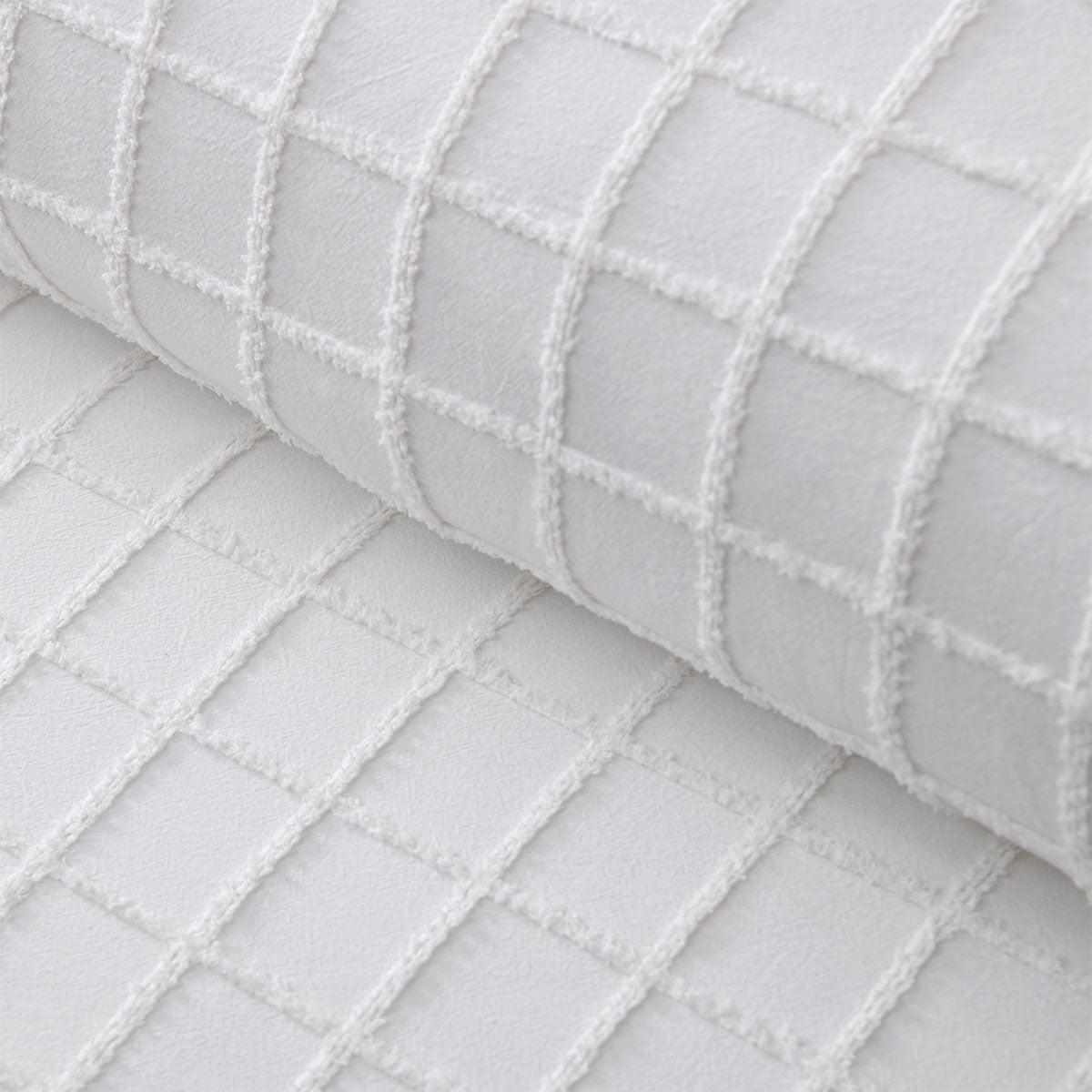 Vintage Design Homewares Parquet White Polyester Cotton Quilt Cover Set Queen