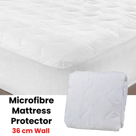 Essentially Home Living Microfibre Quilted Fitted Mattress Protector - LONG SINGLE