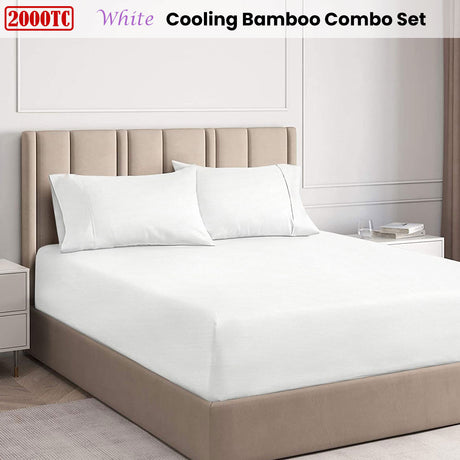 Ramesses White 2000TC Cooling Bamboo Combo Set King
