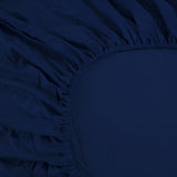 Ramesses 1000TC Linen Bamboo Fitted Sheet Combo Set Deep Blue Double