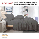 Shangri La Cashmere Touch Micro Flannelette Sheet Set Charcoal King
