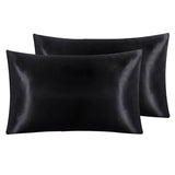 Pair of Standard Satin Silk Feel Pillowcases with Envelope Closure 51 x 76 cm Rose