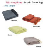Herringbone Acrylic Throw Green