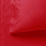 1000TC Ultra Soft Fitted Sheet & Pillowcase Set - King Single Size Bed - Red