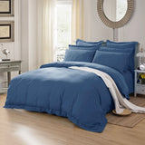 1000TC Tailored Double Size Quilt/Duvet Cover Set - Greyish Blue