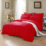 1000TC Tailored Double Size Red Duvet Quilt Cover Set