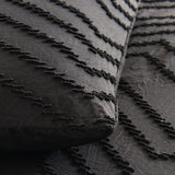 Tufted Boho Wave Jacquard King Size Black Duvet Quilt Cover Set