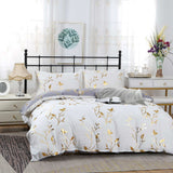 Reversible Design King Size White Duvet Quilt Cover Set