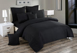 Seersucker King Size Black Duvet Quilt Cover Set