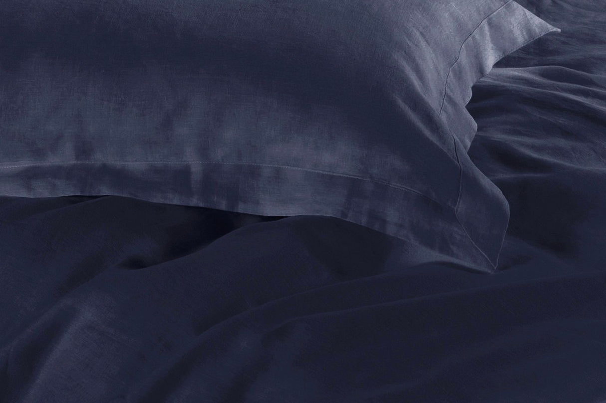 1000TC Tailored Queen Size Quilt/Duvet Cover Set - Midnight Blue