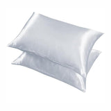 2 Pack Satin Pillowcases Luxury Soft Cushion Covers Bedroom Home Decor - Lake Blue