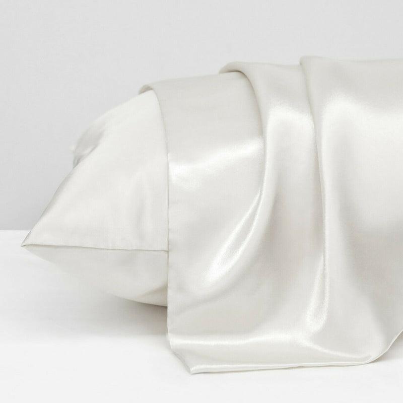 2 Pack Satin Pillowcases Luxury Soft Cushion Covers Bedroom Home Decor - Light Orange
