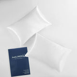 2 Pack Satin Pillowcases Luxury Soft Cushion Covers Bedroom Home Decor - Light Orange
