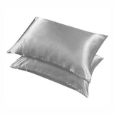 2 Pack Satin Pillowcases Luxury Soft Cushion Covers Bedroom Home Decor - Light Orange