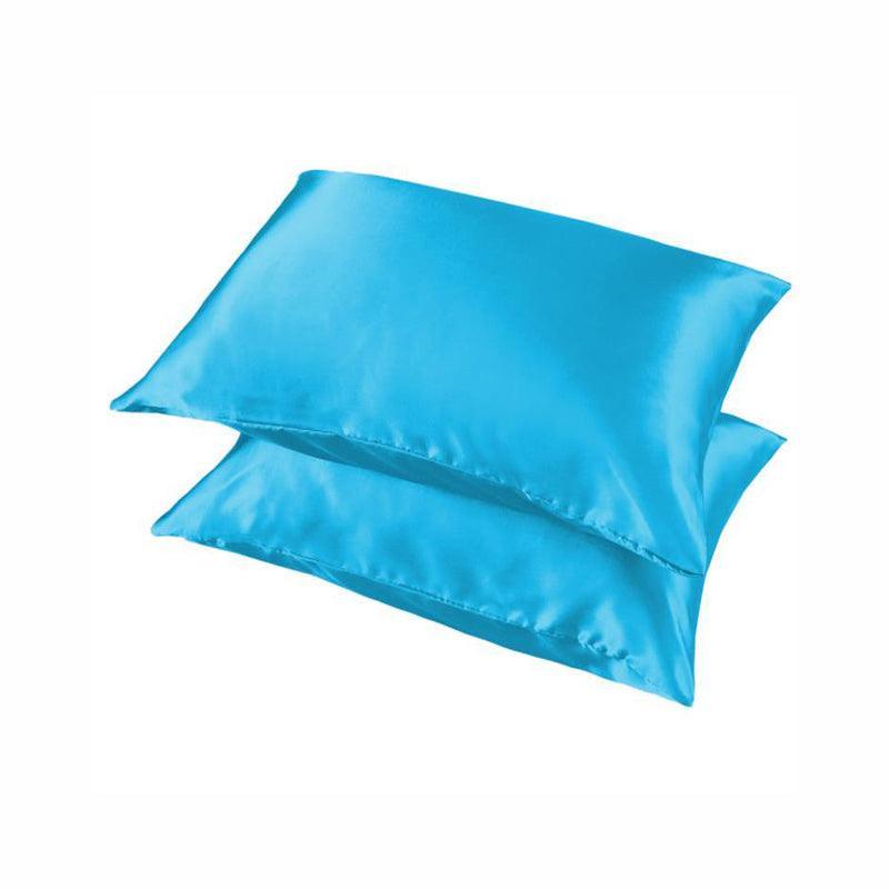 2 Pack Satin Pillowcases Luxury Soft Cushion Covers Bedroom Home Decor - Light Orange