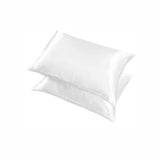 2 Pack Satin Pillowcases Luxury Soft Cushion Covers Bedroom Home Decor - Light Orange