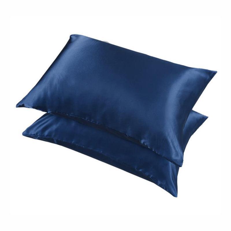 2 Pack Satin Pillowcases Luxury Soft Cushion Covers Bedroom Home Decor - Light Yellow