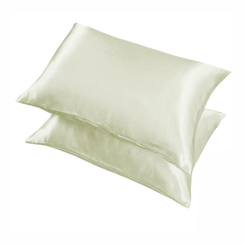 2 Pack Satin Pillowcases Luxury Soft Cushion Covers Bedroom Home Decor - Silver