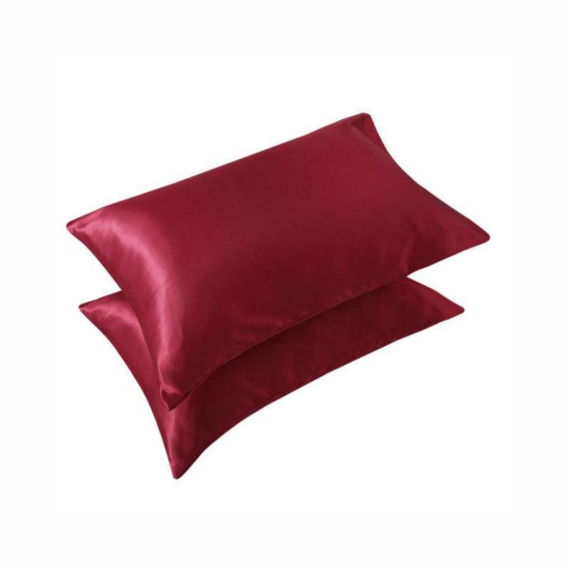 2 Pack Satin Pillowcases Luxury Soft Cushion Covers Bedroom Home Decor - Silver