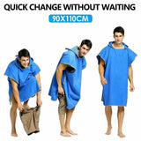 Adult Changing Robe Towel Bath Hooded Quick Dry Beach Towel Poncho Bathrobe Au