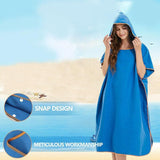 Adult Changing Robe Towel Bath Hooded Quick Dry Beach Towel Poncho Bathrobe Au