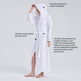 Hotel Bathrobe Waffle Hooded Robe Soft Absorbent for Men and Women Unisex Towels