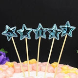 Happy Birthday Acrylic Cake Topper Cake Decoration Golden Silver Party - Blue-Star