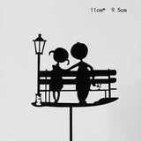 Happy Birthday Acrylic Cake Topper Cake Decoration Golden Silver Party - Red-Heart