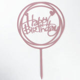 Happy Birthday Acrylic Cake Topper Cake Decoration Golden Silver Party - Red-Heart
