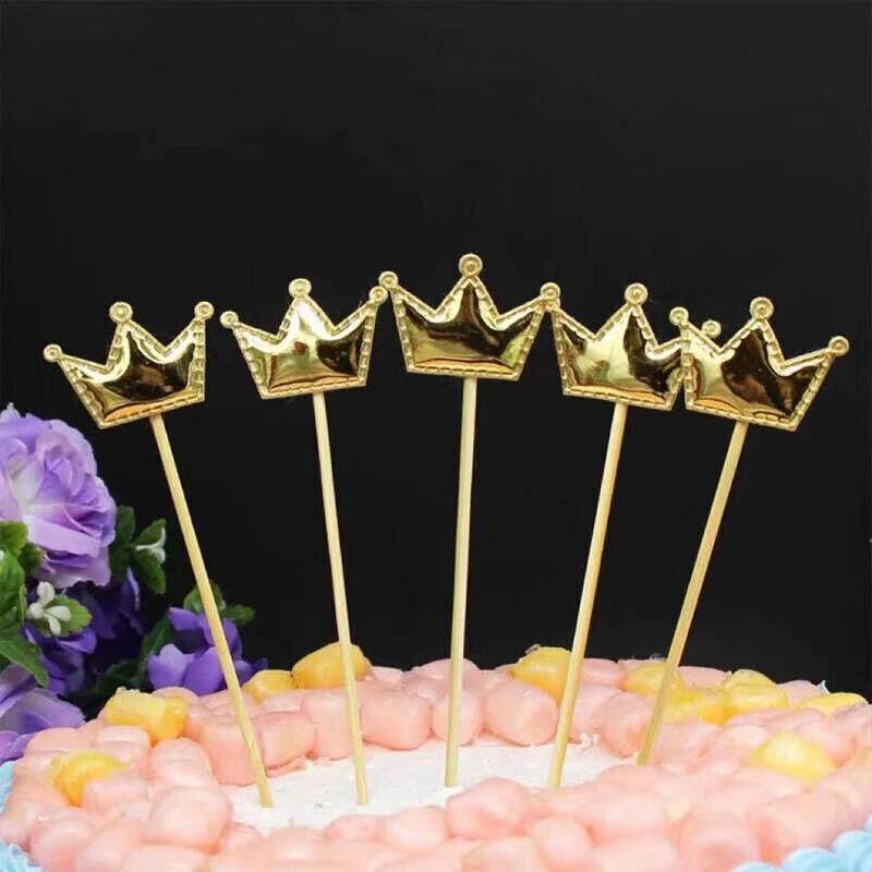 Happy Birthday Acrylic Cake Topper Cake Decoration Golden Silver Party - Red-Heart