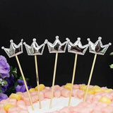 Happy Birthday Acrylic Cake Topper Cake Decoration Golden Silver Party - Silver-Crown
