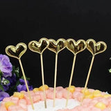 Happy Birthday Acrylic Cake Topper Cake Decoration Golden Silver Party - Gold-Heart