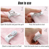 10/20pcs Quilt Retainer Cover Clips Invisible Needle-Free Thumb Buckle Bedding - Pink+Purple-20PCS