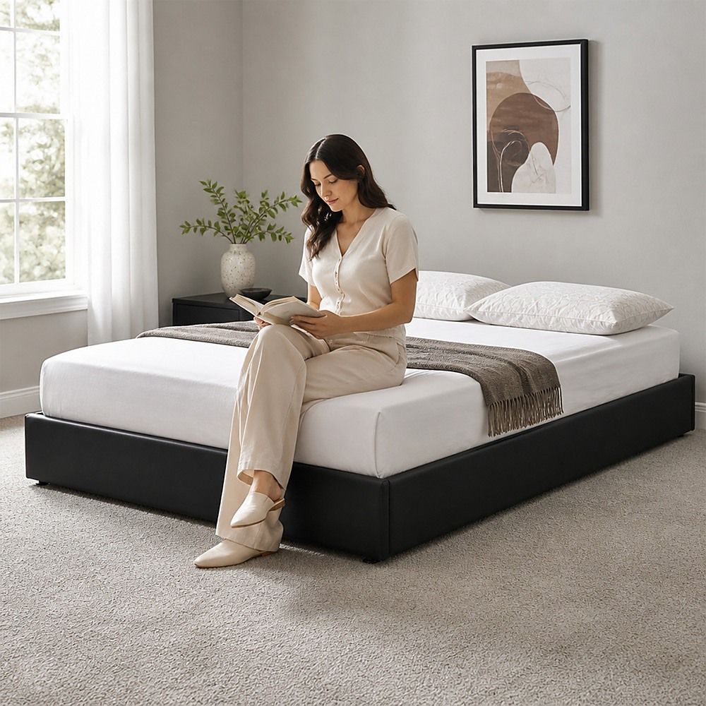 PU Leather Double Bed Ensemble Frame