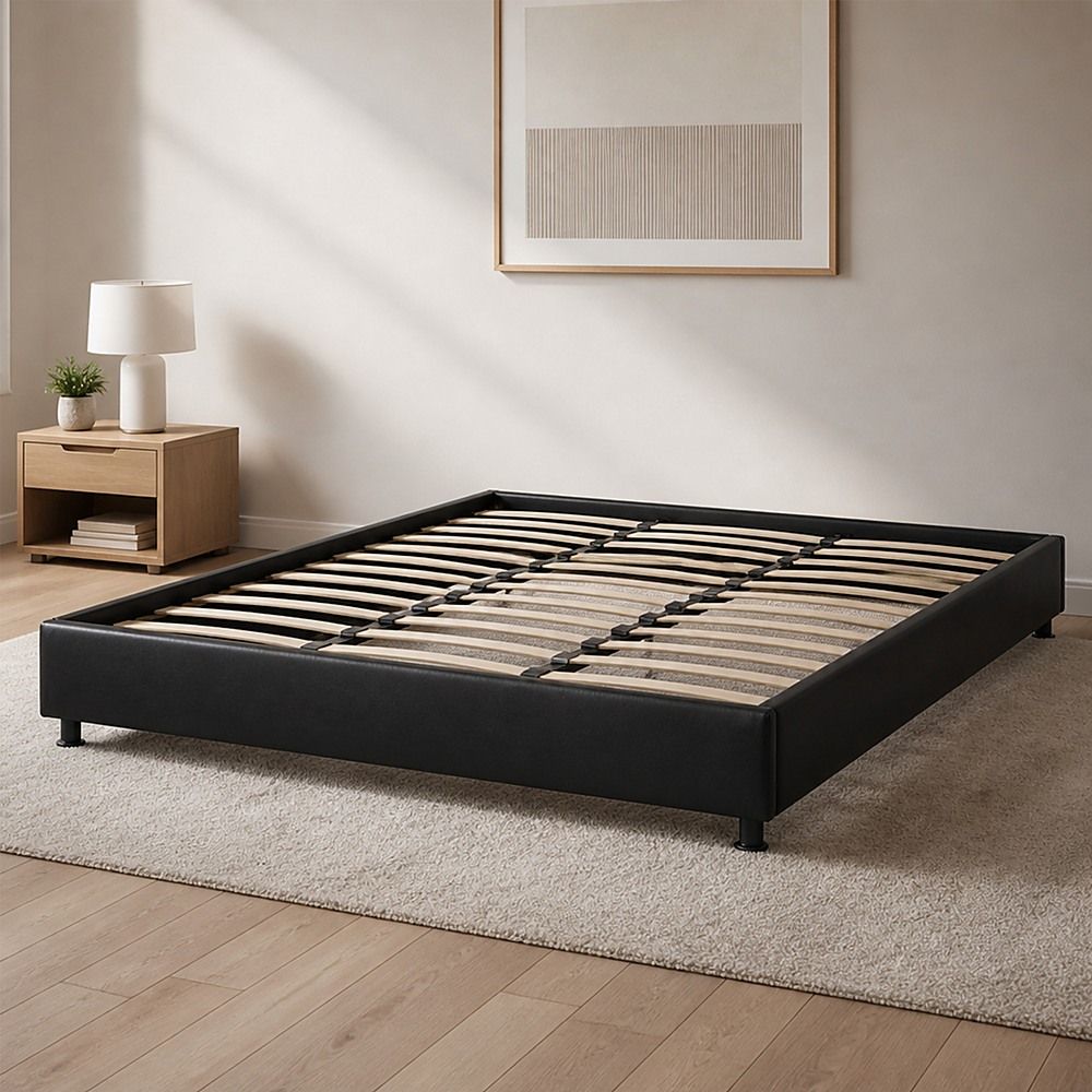 PU Leather King Bed Ensemble Frame