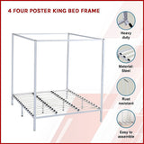 4 Four Poster King Bed Frame